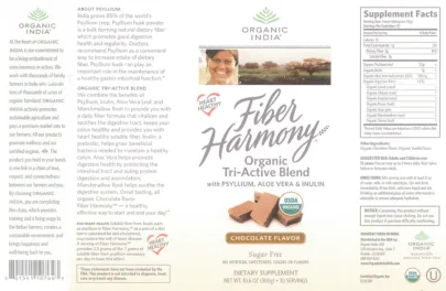 Label for Fiber Harmony Chocolate Flavor