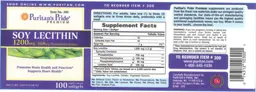 Label for Soy Lecithin 1200 mg