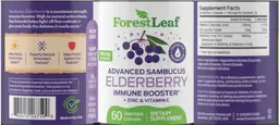 Label for Advanced Sambucus Elderberry 900 mg
