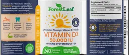 Label for Vitamin D3 50,000 IU