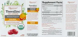 Label for TheraZinc Zinc Lozenges Blood Orange