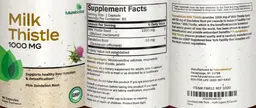 Label for Milk Thistle 1000 mg