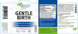 Label for Gentle Birth (without Red Raspberry)