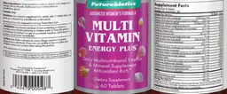 Label for Advanced Women's Formula Multi Vitamin Energy Plus