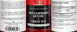 Label for Red Raspberry Ketone + Green Tea