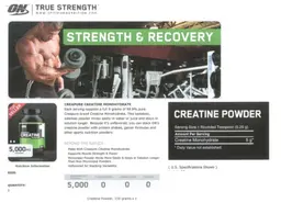 Label for Micronized Creatine Powder Unflavored