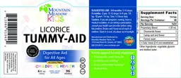 Label for Licorice Tummy-Aid Natural Licorice Flavor