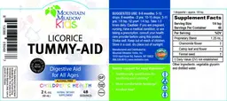 Label for Licorice Tummy-Aid Natural Licorice Flavor