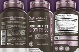 Label for Probiotics Biotics 50