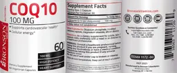 Label for CoQ10 100 mg