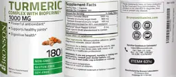 Label for Turmeric Complex 1000 mg with BioPerine