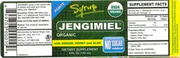 Label for Jengimiel Organic Syrup With Ginger, Honey And Aloe