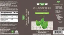 Label for Chlorofresh Mint Flavored