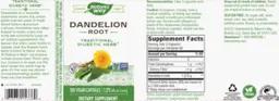Label for Dandelion Root 1,575 mg