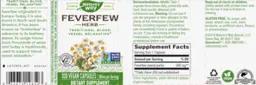 Label for Feverfew Herb 380 mg