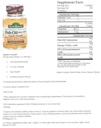 Label for Fish Oil Mini-Gels Regular Strength 600 mg