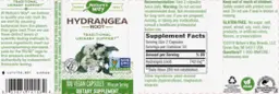 Label for Hydrangea Root 740 mg