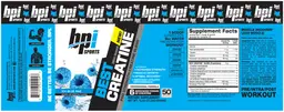 Label for Best Creatine Icy Blue Raz