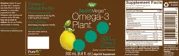 Label for Omega-3 Plant 500 mg Zesty Lemon Flavored