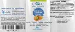 Label for Liposomal Vitamin C 1000 mg