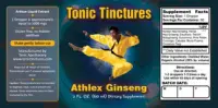 Label for Athlex Ginseng