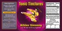Label for Athlex Ginseng
