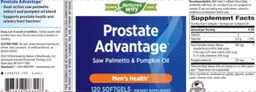 Label for Prostate Advantage