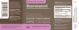 Label for Resveratrol 100 mg
