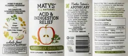 Label for Acid & Indigestion Relief