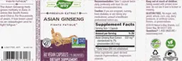 Label for Asian Ginseng