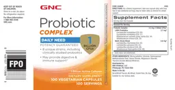 Label for Probiotic Complex Daily Need 1 Billion CFUs