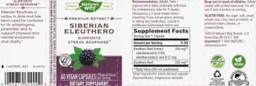 Label for Siberian Eleuthero 250 mg