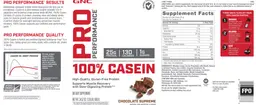 Label for 100% Casein Chocolate Supreme