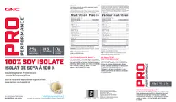 Label for 100% Soy Isolate