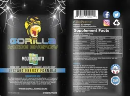 Label for Gorilla Mode Energy Mojo Mojito