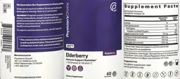 Label for Elderberry 200 mg Raspberry