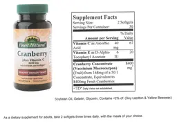 Label for Cranberry Plus Vitamin C