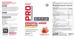 Label for Essential Amino Complete Raspberry Iced Tea