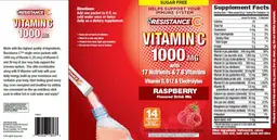 Label for Vitamin C 1000 mg Raspberry Flavored Drink Mix