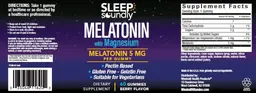 Label for Melatonin with Magnesium 5 mg Berry Flavor