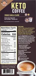 Label for Keto Coffee French Vanilla Flavor