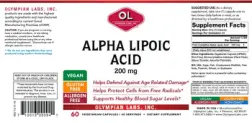 Label for Alpha Lipoic Acid 200 mg