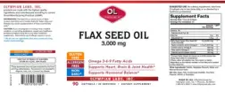 Label for Flax Seed Oil 3,000 mg