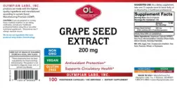 Label for Grape Seed Extract 200 mg
