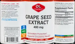Label for Grape Seed Extract 400 mg