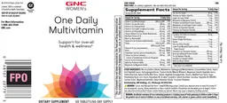 Label for One Daily Multivitamin