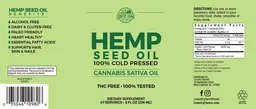 Label for Hemp Seed Oil