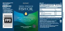 Label for Fish Oil 1000 mg of EPA/DHA Omega-3s