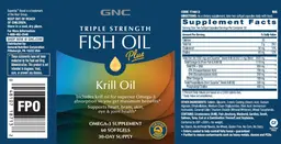 Label for Triple Strength Fish Oil plus Krill Oil