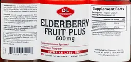 Label for Elderberry Fruit Plus 600 mg